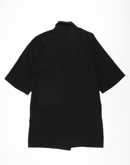 b.young Womens Black Polyester Basic Button-Up Size 8 Collared