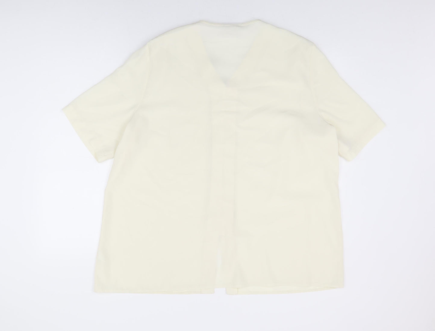 Womens UK Size 20 Design Essentials Ivory Basic Button-Up