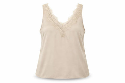 Marks & Spencer Womens Beige Polyester Basic T-Shirt Size 6 V-Neck