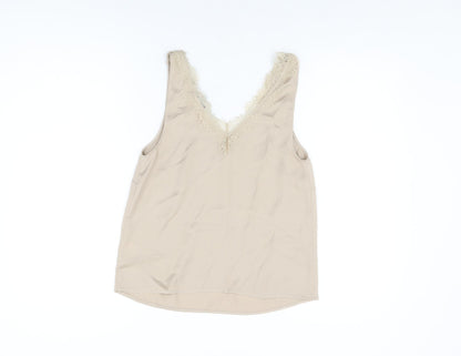 Womens UK Size 6 Marks and Spencer Beige Basic T-Shirt