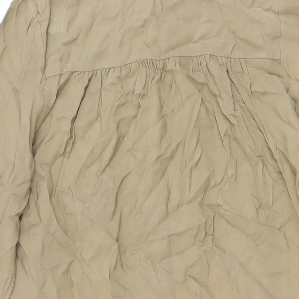 Autograph Womens Beige Viscose Shift Size 8 Round Neck Button