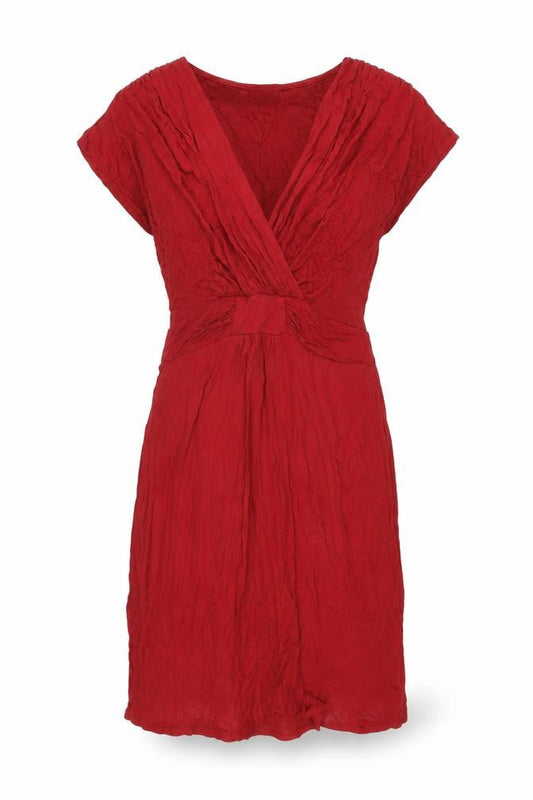 East Womens Red Viscose Shift Size 12 V-Neck Pullover