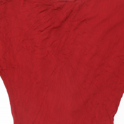 EAST Womens Red Viscose Shift Size 12 V-Neck Pullover