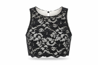 Womens UK Size 10 New Look Black Cropped T-Shirt