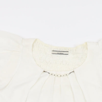 Olive des Olive Womens White Polyester Basic Blouse Size M Round Neck