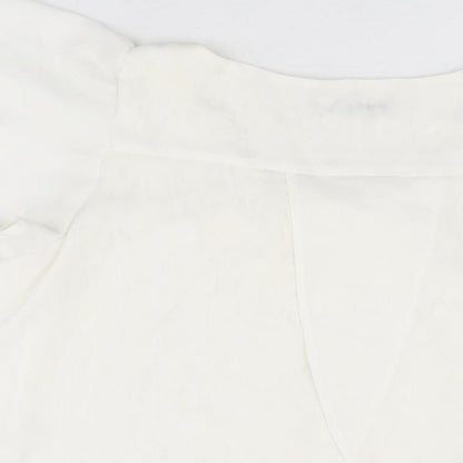 Olive des Olive Womens White Polyester Basic Blouse Size M Round Neck