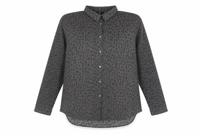 Womens UK Size M H&M Grey Basic Button-Up