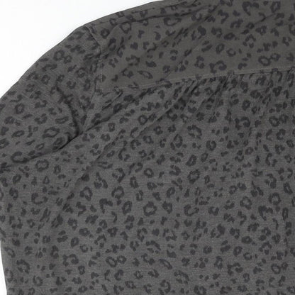 Womens UK Size M H&M Grey Basic Button-Up