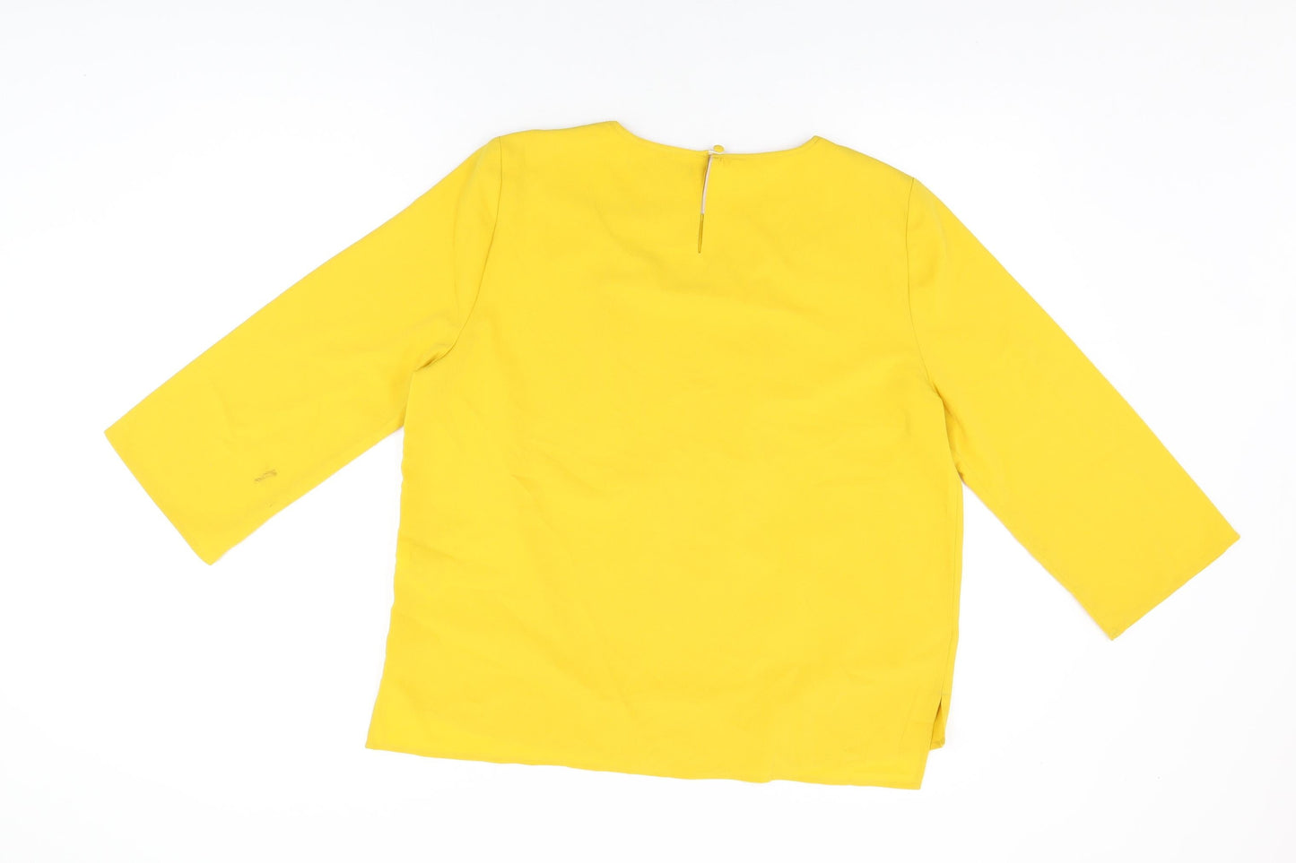 Womens UK Size 12 Marks and Spencer Yellow Basic T-Shirt