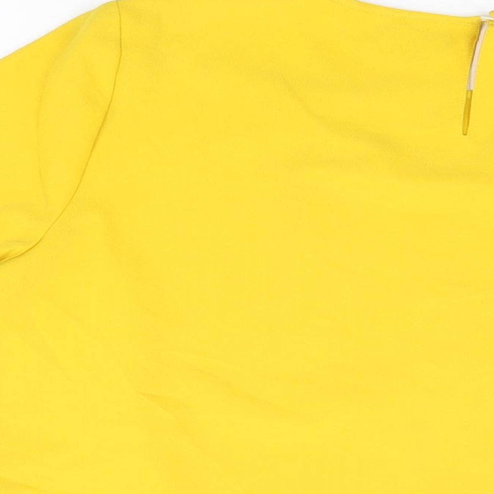 Womens UK Size 12 Marks and Spencer Yellow Basic T-Shirt