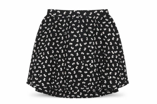 Twik Womens Black Geometric Polyester Skater Skirt Size M