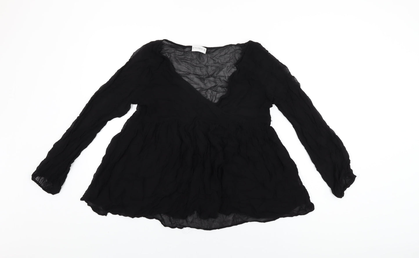 Womens UK Size M Pull&Bear Black Basic Blouse