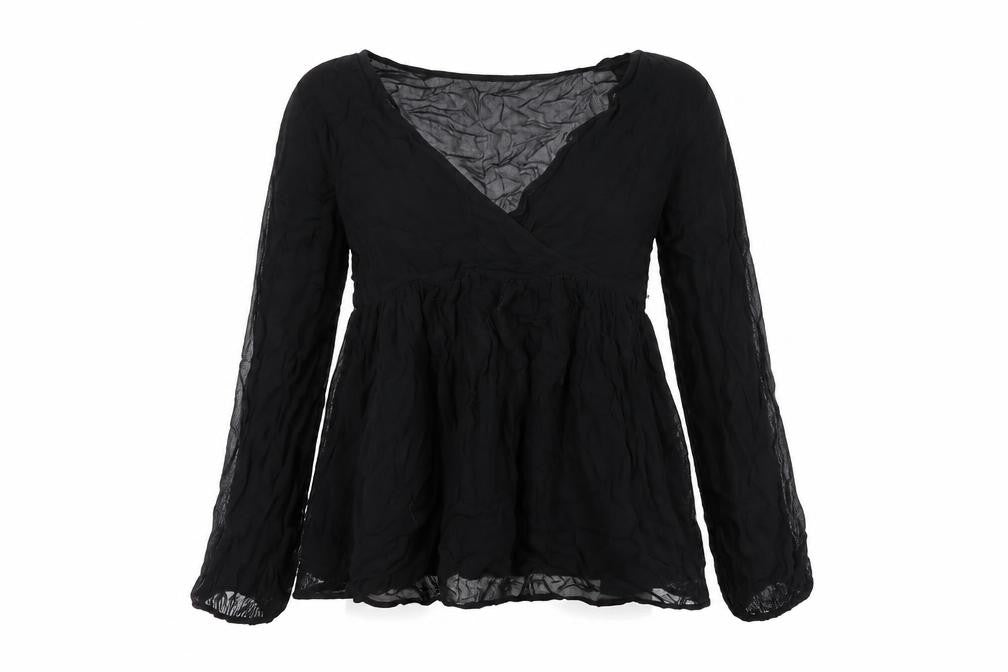 Womens UK Size M Pull&Bear Black Basic Blouse
