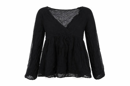 Womens UK Size M Pull&Bear Black Basic Blouse