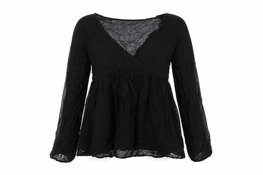 Womens UK Size M Pull&Bear Black Basic Blouse