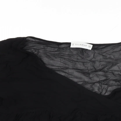 Womens UK Size M Pull&Bear Black Basic Blouse