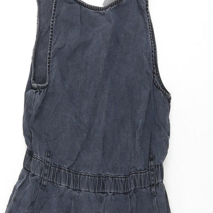 NEXT Girls Black Lyocell Jumpsuit One-Piece Size 7 Years L13 in Pullover