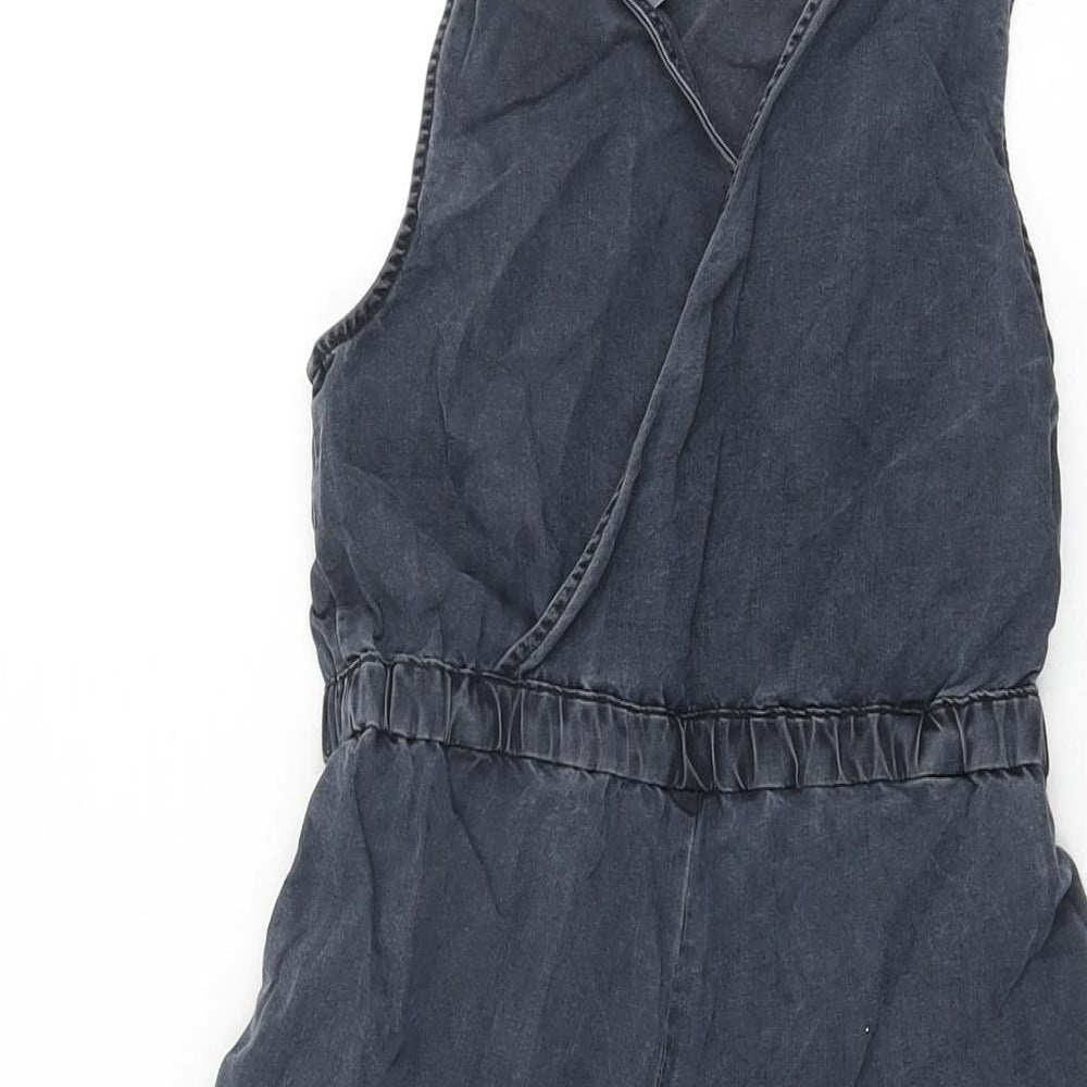 NEXT Girls Black Lyocell Jumpsuit One-Piece Size 7 Years L13 in Pullover