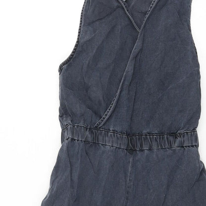 NEXT Girls Black Lyocell Jumpsuit One-Piece Size 7 Years L13 in Pullover