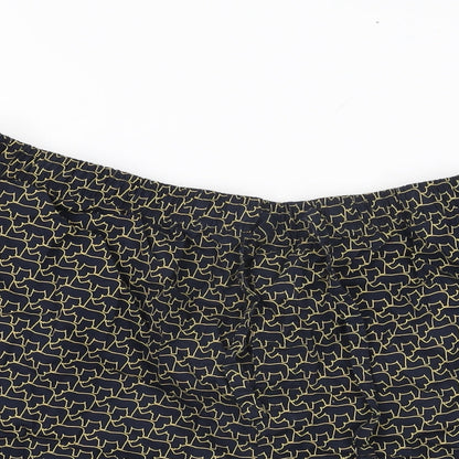 Marks and Spencer Mens Blue Geometric Cotton Bermuda Shorts Size 2XL L9 in Regular Drawstring