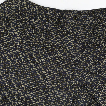 Marks and Spencer Mens Blue Geometric Cotton Bermuda Shorts Size 2XL L9 in Regular Drawstring