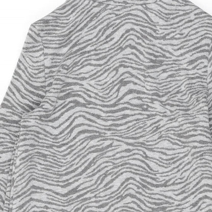 Marks and Spencer Womens Grey Animal Print Polyester Shift Size 8 Round Neck Pullover