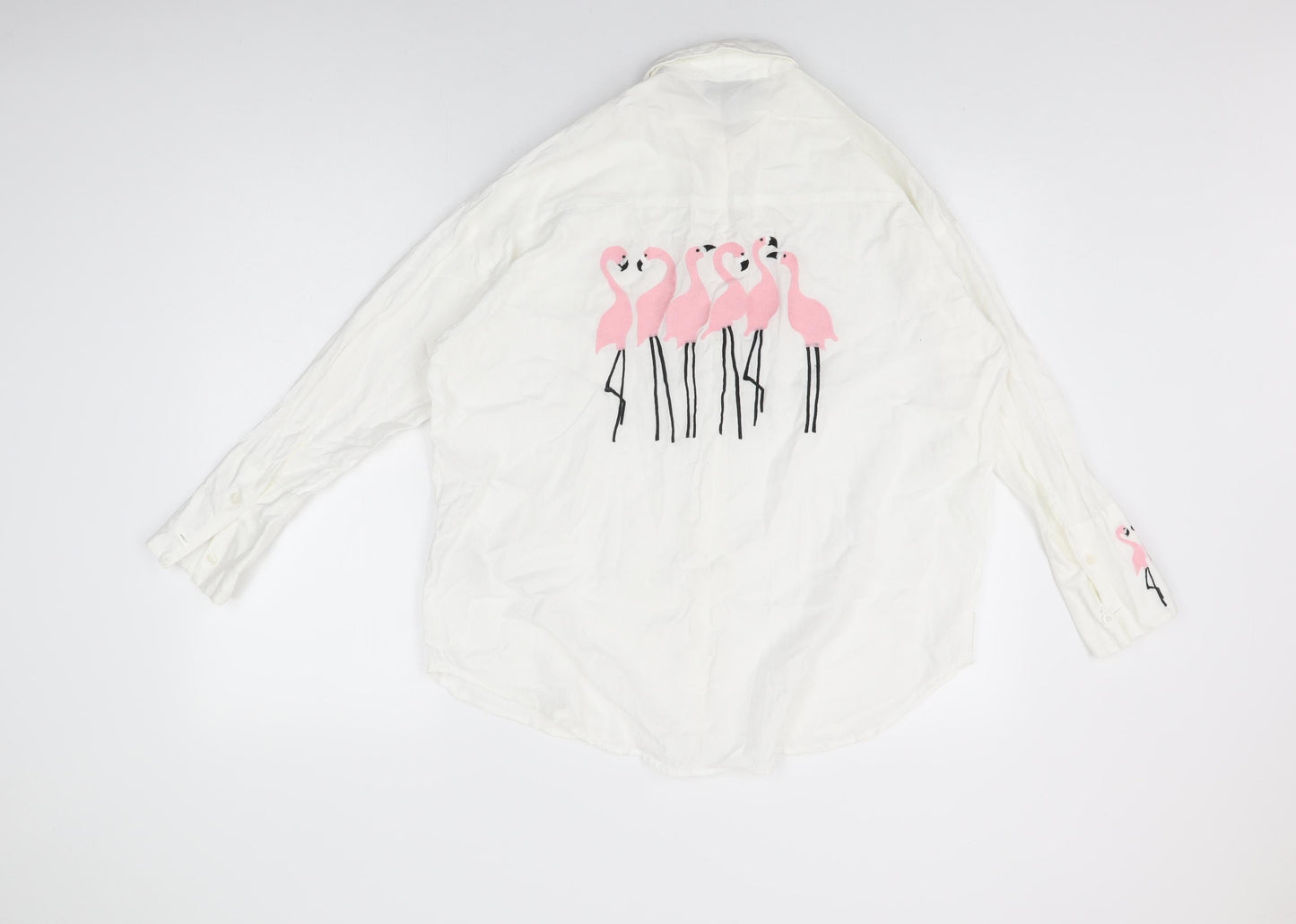 Womens UK Size 10 Topshop White Basic Button-Up