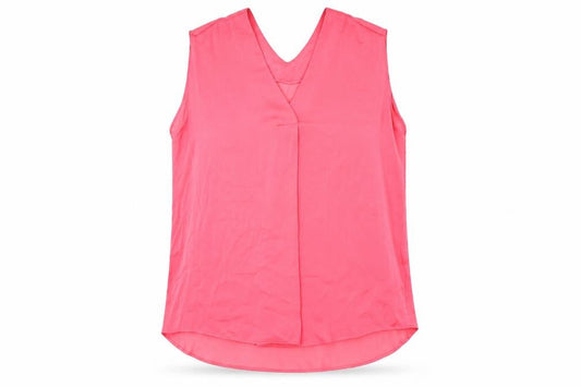 Marks & Spencer Womens Pink Polyester Basic Blouse Size 16 V-Neck
