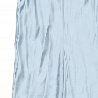 Zara Womens Blue Polyester Maxi Size M Round Neck Zip