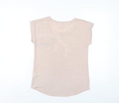 Womens UK Size 10 New Look Pink Basic T-Shirt