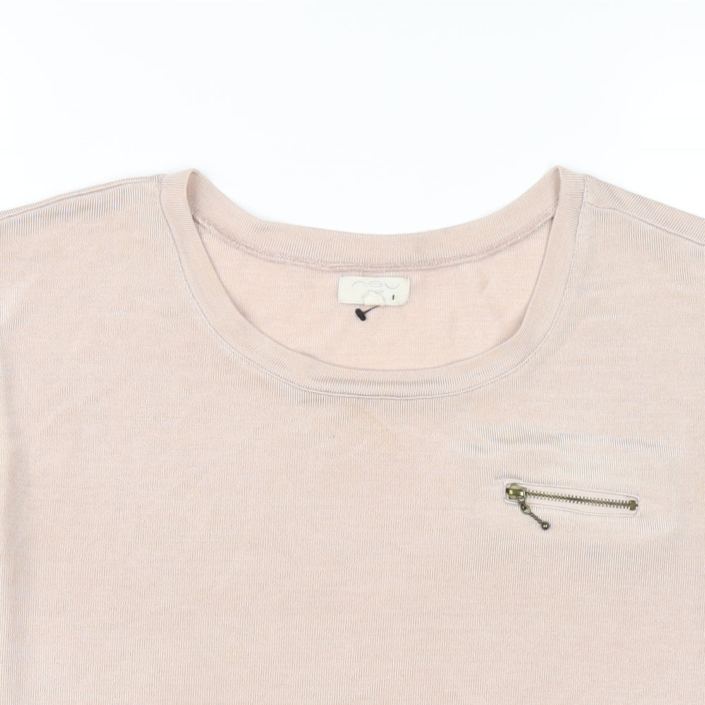Womens UK Size 10 New Look Pink Basic T-Shirt