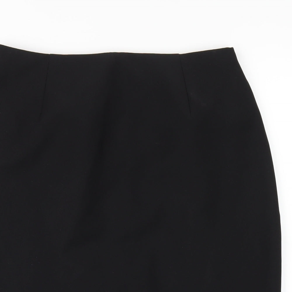 Kit Womens Black Polyester Straight & Pencil Skirt Size 10 Zip