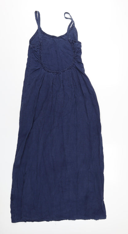 Zara Womens Blue Cotton A-Line Size S Scoop Neck Pullover