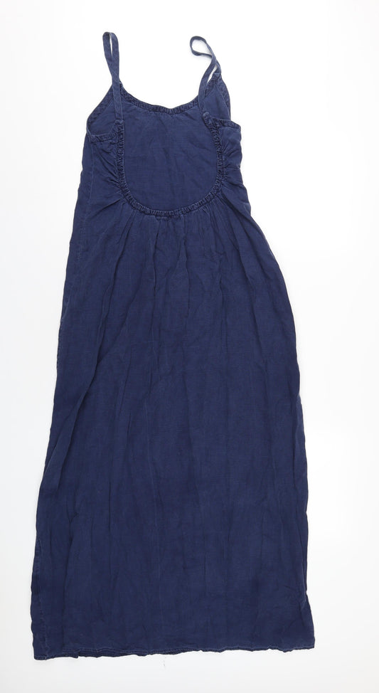 Zara Womens Blue Cotton A-Line Size S Scoop Neck Pullover