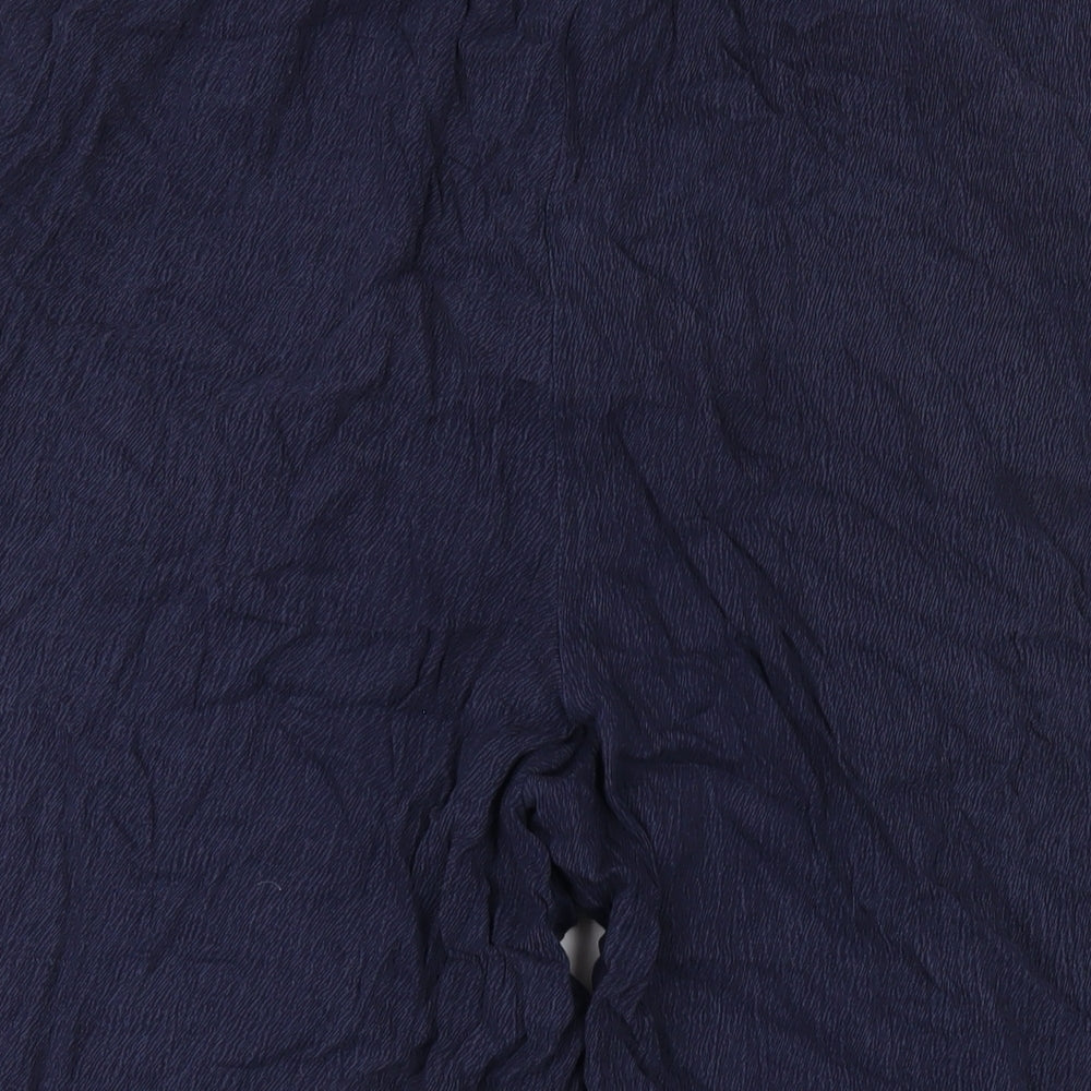 Monsoon Womens Blue Cotton Capri Trousers Size M L21 in Regular Button