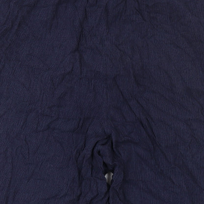 Monsoon Womens Blue Cotton Capri Trousers Size M L21 in Regular Button