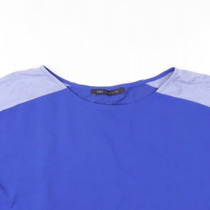 Womens UK Size 10 Marks and Spencer Blue Basic T-Shirt