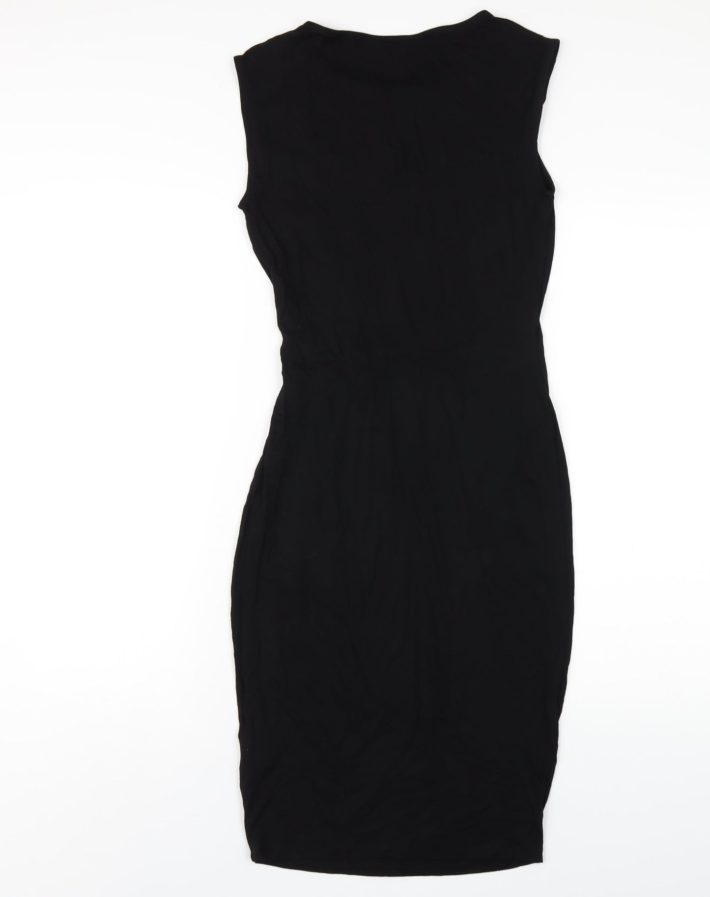 Lipsy Womens Black Viscose Bodycon Size 12 Round Neck Pullover