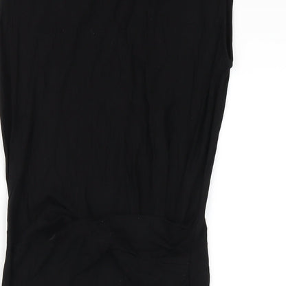 Lipsy Womens Black Viscose Bodycon Size 12 Round Neck Pullover