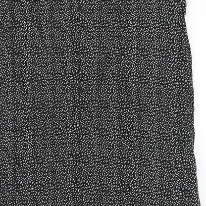 NEXT Womens Black Geometric Linen Tank Dress Size 8 Scoop Neck Pullover