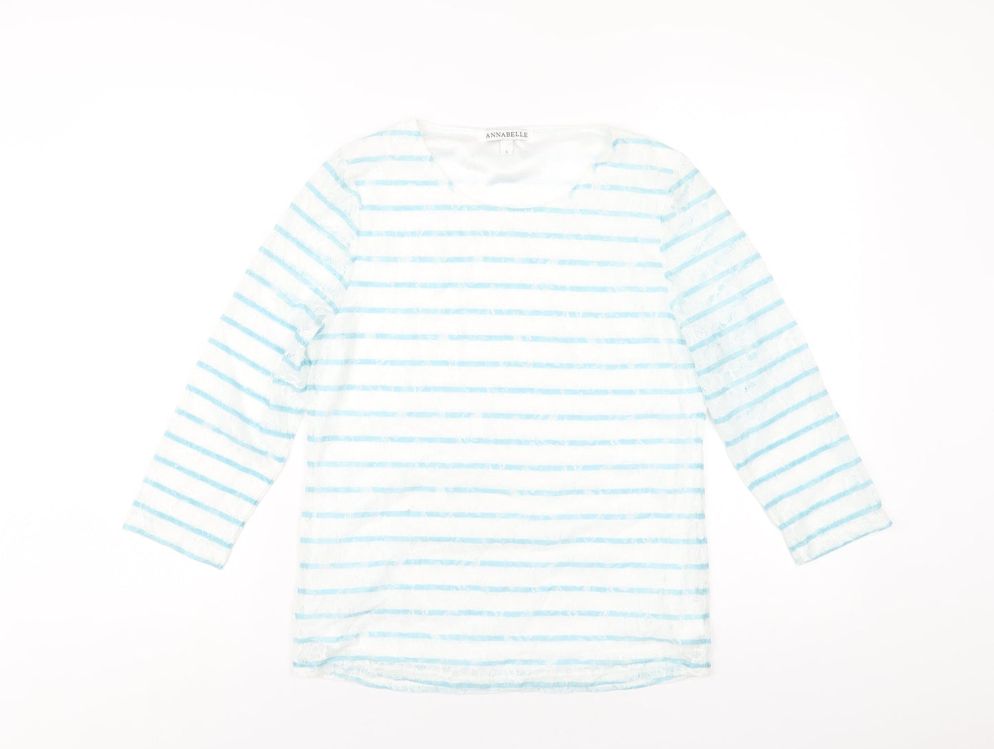 Womens UK Size S Annabelle Blue Basic T-Shirt