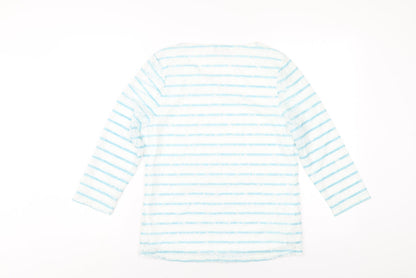 Womens UK Size S Annabelle Blue Basic T-Shirt