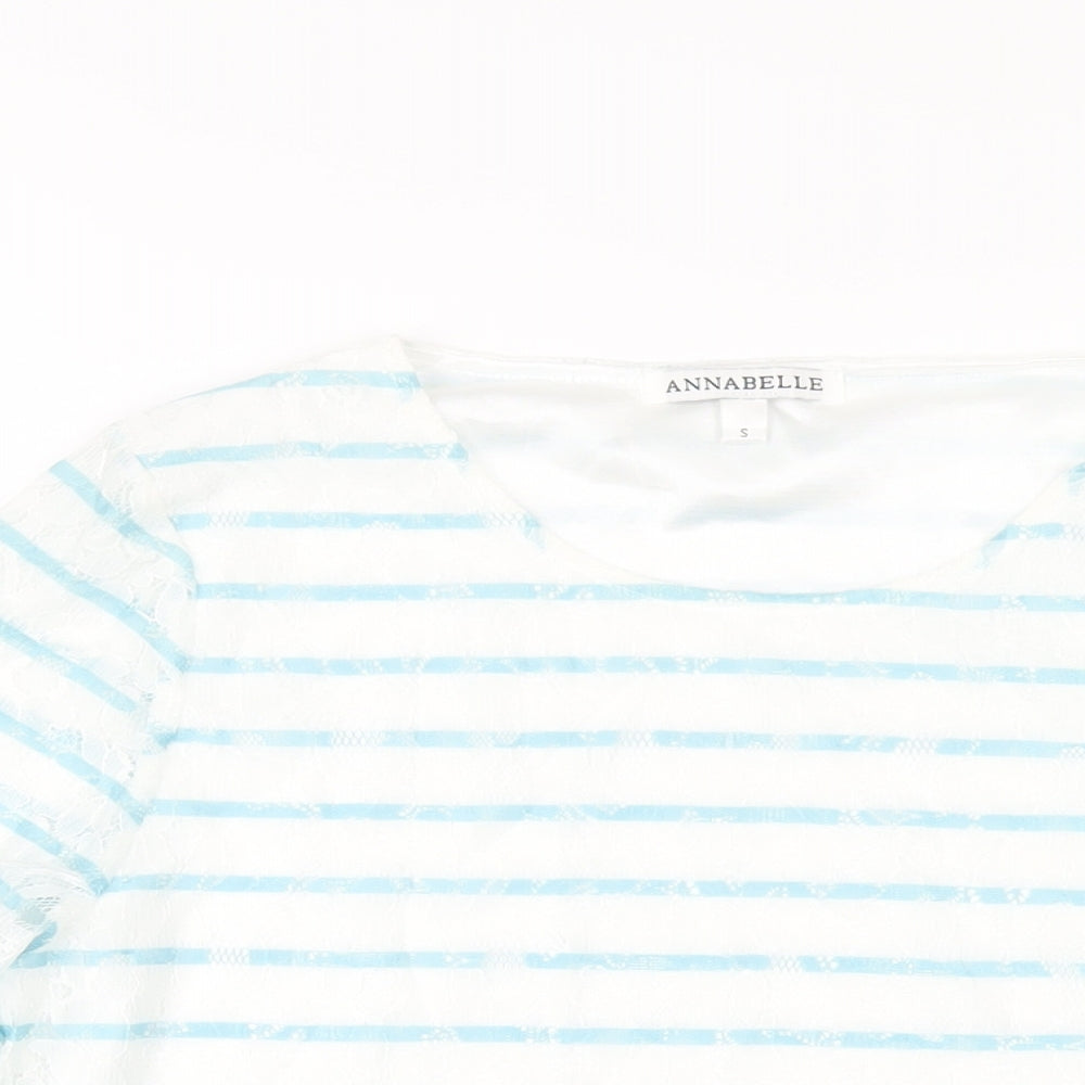 Womens UK Size S Annabelle Blue Basic T-Shirt