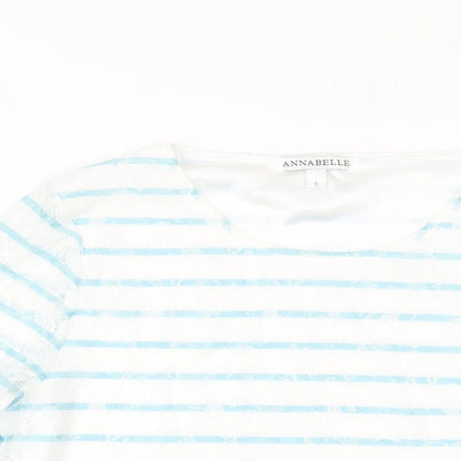 Womens UK Size S Annabelle Blue Basic T-Shirt