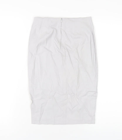 ASOS Womens Grey Viscose Straight & Pencil Skirt Size 6 Zip