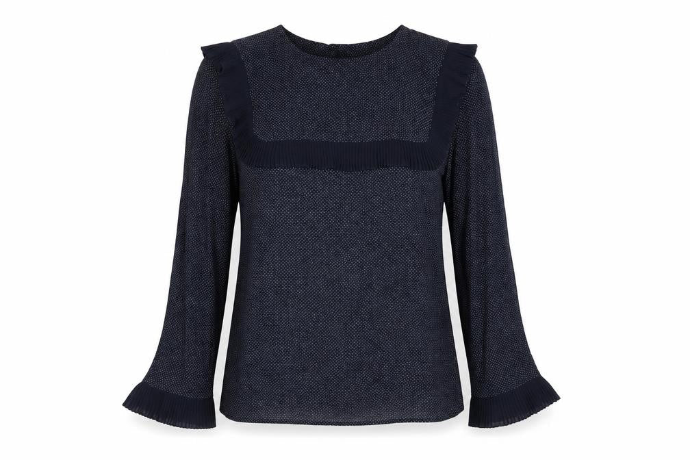 Womens UK Size 10 Warehouse Blue Basic Blouse