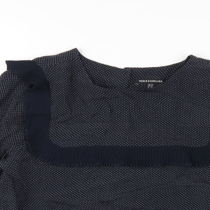 Womens UK Size 10 Warehouse Blue Basic Blouse