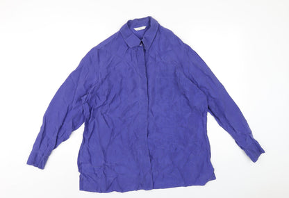 Womens UK Size 16 Marks and Spencer Blue Basic Button-Up