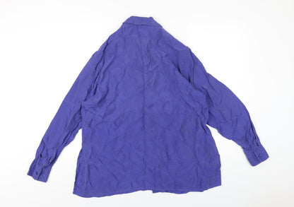 Womens UK Size 16 Marks and Spencer Blue Basic Button-Up