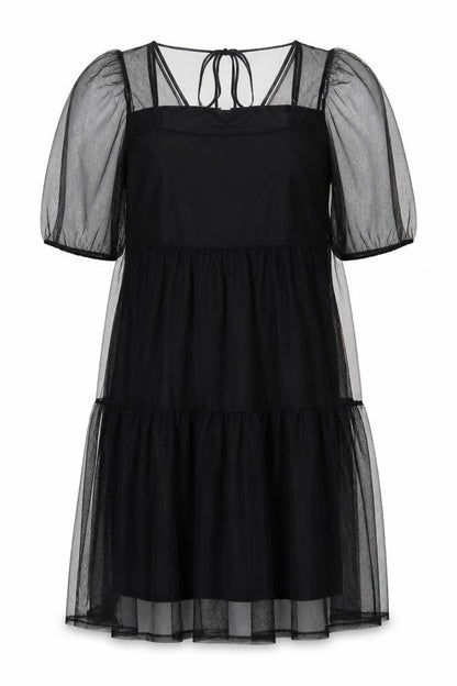 H&M Womens Black Polyester A-Line Size L Square Neck Pullover